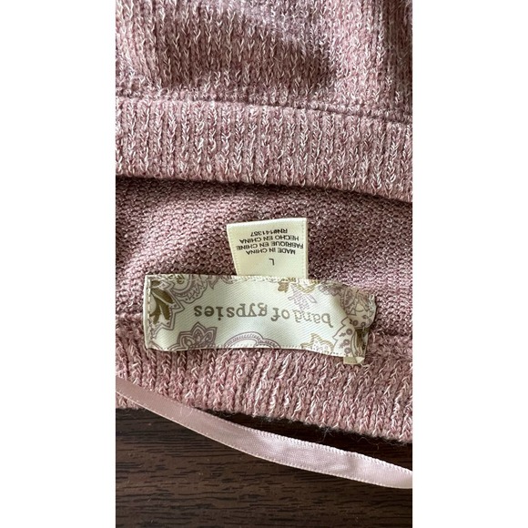 Band of Gypsies Womens Corinna Knit Crew Neck Pullover Sweater Pink/rose L - Picture 9 of 11